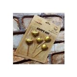 Kuzey Vıp Gold Heart Happy Bırthday Candle 5 Adet Metalik Gold Kalpli Pasta Mumu Kalpli Doğum Günü Mumu