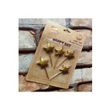 Kuzey Vıp Gold Star Happy Bırthday Candle 5 Adet Metalik Gold Yıldızlı Pasta Mumu Yıldız Doğum Günü Mumu