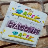 Kuzey Vıp Kalite Parlak Metalik Pembe Happy Bırthday Pasta Mumu Pembe Doğum Günü Mumu Happy Bırthdaycandle