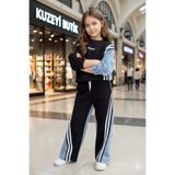 Kuzeyi Butik DENİM GARNİLİ-KİZ ÇOCUK BAYRAMLIK SİYAH KOT TAKIM-PERFECT NAKIŞLI _KARDES KOMBİN