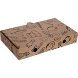 Kuzeykutu Mix Baskılı Orta Pide Kutusu 32 x 16 x 4 cm 100 Adet
