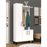 Kuzeylife Linea Beyaz Portmanto Vestiyer 180x90x32 cm Modern Tasarım ve Geniş Depolama Alanı