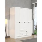 KuzeyLife Viena Modern Tasarımlı Membran Kapaklı 4 Kapılı Gardırop (50 cm Derinlik)