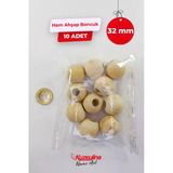 Kuzeylina 32 Mm Ahşap Ham Boncuk - 10 Adet