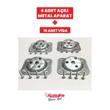 Kuzeylina 4 Adet Metal Sehpa ve Ahşap Ayak Bağlantı Aparatı Açılı Ayak Aparatı Zigon Sehpa Masa Koltuk Puf