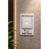 Kuzeylina Bebek Uyuyor Zile Basmayın Kapı Uyarı Tabelası – 3 mm MDF
