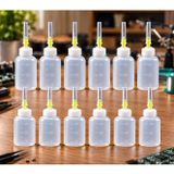 Kuzey's Store 12 ADET 50ML Tekrar Kullanılabilir Kolay Doldurulan Çok Amaçlı Şırıngalı Plastik Şişe, Tutkal Aplikatör Şişesi,Rosin Lehim akı, Temizlik,Kozmetik Sıvıları,Yapıştırıcılar İçin Tasarlanmış