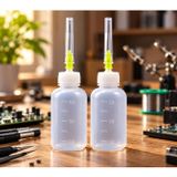 Kuzey's Store 2 ADET 50ML Tekrar Kullanılabilir Kolay Doldurulan Çok Amaçlı Şırıngalı Plastik Şişe, Tutkal Aplikatör Şişesi, Rosin Lehim akı, Temizlik,Kozmetik Sıvıları,Yapıştırıcılar İçin Tasarlanmış