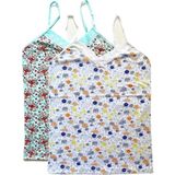 Kuzgun Ticaret 2 Adet Kadın Askılı Desenli Atlet Dantelli Empirme Pamuklu Penye D5-6 - Çok Renkli - 2XL