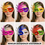 Kuzgun Ticaret 6’lı Çift Renkli Venedik Karton Parti Maskesi Seti