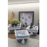 Kuzgun Ticaret Çok Amaçlı Saklama Organizer Kutu Kare Keçe Sepet (3 Boy) ( Lisinya )