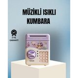 Kuzgun Ticaret Işıklı Sesli Şifreli Otomatik Para Çeken Kumbara Mor ( Lisinya )