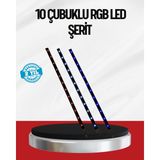 Kuzgun Ticaret Kayan Yıldız LED Aydınlatma 10 Çubuk Dış Mekan Uyumlu - Lisinya