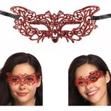 Kuzgun Ticaret Kırmızı Dantel Masquerade Maskesi 9 No
