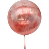 Kuzgun Ticaret Kırmızı Simli Yuvarlak Şeffaf Balon 24 Inç