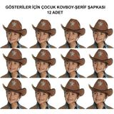 Kuzgun Ticaret Kovboy Şerif Şapkası Kahve 12 Adet - Kostüm, Parti Ve Gösteri Şapkası
