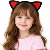 Kuzgun Ticaret Peluş Kedi Kulak Taç Kırmızı Siyah – Çocuk Parti &amp; Kostüm Tacı