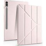 Kuzgun Ticaret Samsung Galaxy X610 Tab S9 Fe Plus 12.4 Kılıf Kalemlikli Mars Tablet Kılıfı - Rose Gold