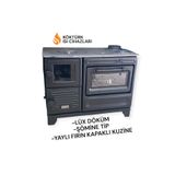 KUZİNECİM KUZİNE SOBA YAYLI FIRIN KAPAKLI ŞÖMİNE TİP LÜX DEMİRDÖKÜM
