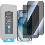 KUZOOM 2 Paket Gizlilik Ekran Koruyucu Kurulum kiti iPhone 15, Anti Spy Özel 9H Sertlik Kırılmaz Temperli Cam Film Koruyucu Otomatik Konumlandırma Kurulum Çerçevesi ile
