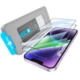 KUZOOM 2 Paket HD Şeffaf Ekran Koruyucu Kurulum kiti iPhone 14, 9H Sertlik Kırılmaz Temperli Cam Filmi Koruyucu Otomatik Konumlandırma Kurulum Çerçevesi ile