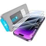 KUZOOM 2 Paket HD Şeffaf Ekran Koruyucu Kurulum kiti iPhone14Pro Max, Anti Spy Özel 9H Sertlik Kırılmaz Temperli Cam Filmi Koruyucu Otomatik Konumlandırma Kurulum Çerçevesi ile