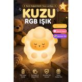 Kuzu Rgb Gece Lambası Dokunmatik Silikon LED Çocuk Odası Işık 10 cm Renk Değiştirilebilir - yok - Renkli