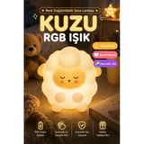 Kuzu Rgb Gece Lambası Dokunmatik Silikon Led Çocuk Odası Işık 10 Cm Renk Değiştirilebilir