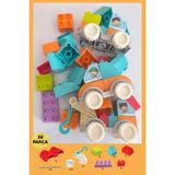 Kuzu Toys Le-Go Duplouyumlu Yapı Oyuncak 3 Adet Eğitici Arabalar