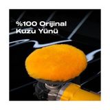 Kuzu Yünü Polisaj Keçesi/pedi Lite-Ağır Çizik GIDERICI-150MM-KUZU Postu Araç Pasta Cila Keçesi - 100 cm