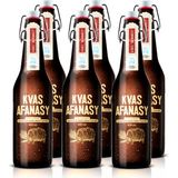Kvas Afanasy Alkolsüz Malt İçecek 6 x 500 ml Filtrelenmemiş Cam Şişe Aroma ve Lezzet