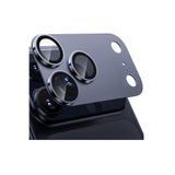 KVK PRİVACY iPhone 17 Pro Max Uyumlu Metal Çerçeveli Tam Kaplayan Safir Cam Kamera Lens Koruyucu Blue