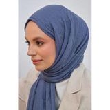 KVSHOME Ütü Gerektirmeyen Bambu Kraş Şal ( Indigo Mavi)
