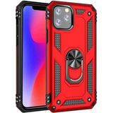 Kvy Apple iPhone 11 Pro Max Yüzüklü Standlı Vega Kılıf - Kırmızı