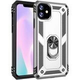 Kvy Apple iPhone 11 Yüzüklü Standlı Vega Kılıf - Gümüş