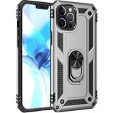 Kvy Apple iPhone 12 Pro Yüzüklü Standlı Vega Kılıf - Gümüş