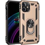 Kvy Apple iPhone 12 Yüzüklü Standlı Vega Kılıf - Altın