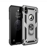 Kvy Apple iPhone x Yüzüklü Standlı Vega Kılıf - Gümüş