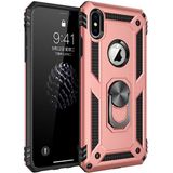 Kvy Apple iPhone Xs Yüzüklü Standlı Vega Kılıf - Bronz
