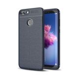 Kvy Huawei Honor 7x Deri Görünümlü Lux Niss Silikon Kılıf - Lacivert