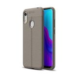 Kvy Huawei Honor 8A Deri Görünümlü Lux Niss Silikon Kılıf - Gri