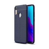 Kvy Huawei Honor 8A Deri Görünümlü Lux Niss Silikon Kılıf - Lacivert