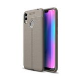 Kvy Huawei Honor 8c Deri Görünümlü Lux Niss Silikon Kılıf - Gri