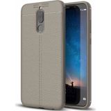 Kvy Huawei Mate 10 Lite Deri Görünümlü Lux Niss Silikon Kılıf - Gri