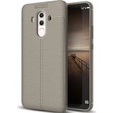 Kvy Huawei Mate 10 Pro Deri Görünümlü Lux Niss Silikon Kılıf - Gri