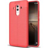 Kvy Huawei Mate 10 Pro Deri Görünümlü Lux Niss Silikon Kılıf - Kırmızı