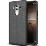 Kvy Huawei Mate 10 Pro Deri Görünümlü Lux Niss Silikon Kılıf - Siyah
