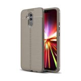 Kvy Huawei Mate 20 Lite Deri Görünümlü Lux Niss Silikon Kılıf - Gri