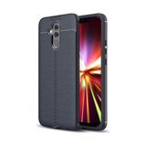 Kvy Huawei Mate 20 Lite Deri Görünümlü Lux Niss Silikon Kılıf - Lacivert