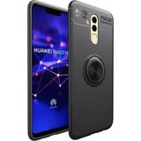 Kvy Huawei Mate 20 Lite Yüzüklü Manyetik Ravel Kılıf Nano Ekran Koruyucu Full Setsiyah
